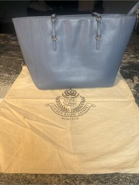 Ralph Lauren Saffiano Leather Tote in Light Blue